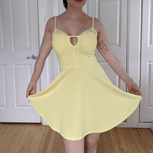 Yellow summer flowy salsa dress